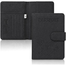 Porta Pasaporte con Bloqueo RFID, Pasaporte Funda y Visa Impermeable