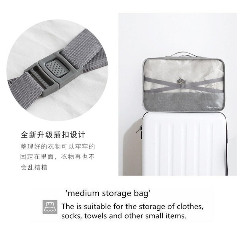 LEDON 7Pcs Packing Cubes for Travel Black, Luggage Suitcase Organizer,with