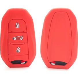 Generisch Nordecco Silikon-Schlsselhlle, passend fr Fiat 600 600e Electric Fiat 2024 2025 3 Tasten Keyless Remote Fob (Rot)