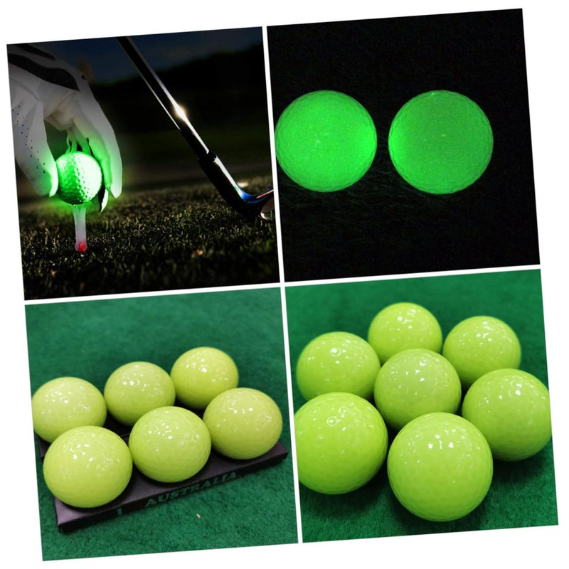 BESPORTBLE 6pcs Golf Fluorescent Ball Lighted Luminous Balls Training Aid