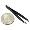 HTS 172M5 2" Black Mini Slanted Travel Eyebrow Tweezers