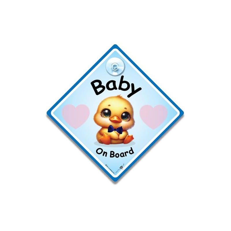 Baby on Board Sign Duck Blue, 14cm x 14cm, Baby