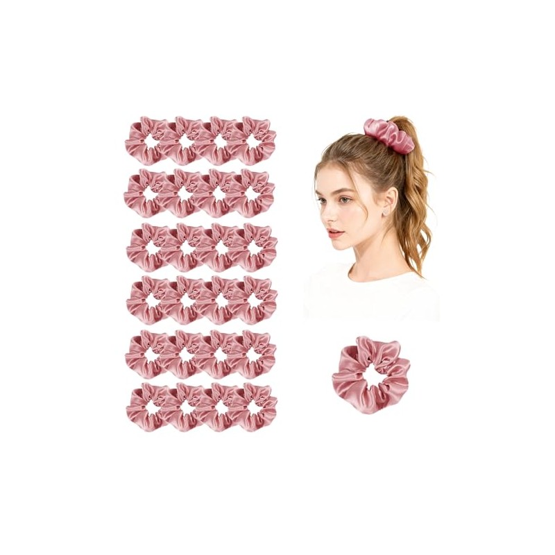 24Pack Satin Scrunchies For Women Silky Scrunchy Silk Hair Ties