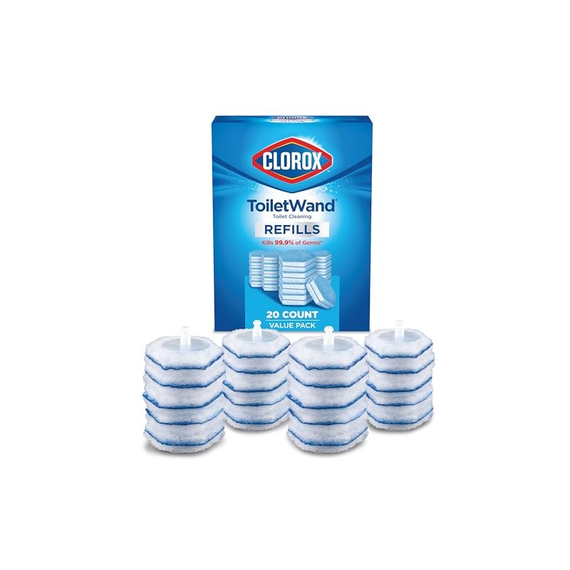 Clorox ToiletWand recambios desinfectantes, cabezales de varita desechables, 20 unidades