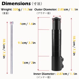 TRIWONDER MTB Elevador de Vástago de Bicicleta Aleación de Aluminio Adaptador de Manillar para Ciclismo (Negro - Versión Súper Larga)