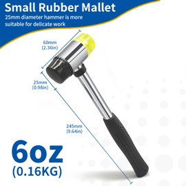Rubber Hammer-25mm Small Rubber Mallet Soft Plastic Mini Mallet with Ergonomic Grip for Jewelry Making DIY Leathering Crafts Woodworking