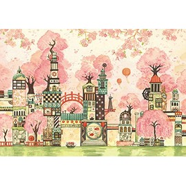 Epoch Co. 26-331 300-Piece Jigsaw Puzzle Illustration/Art by Noriko Nishimura, Sakuramachi 34th Street, 10.2 x 15.0 inches (26 x 38 cm), Includes Glue, Spatula, Point Coupon
