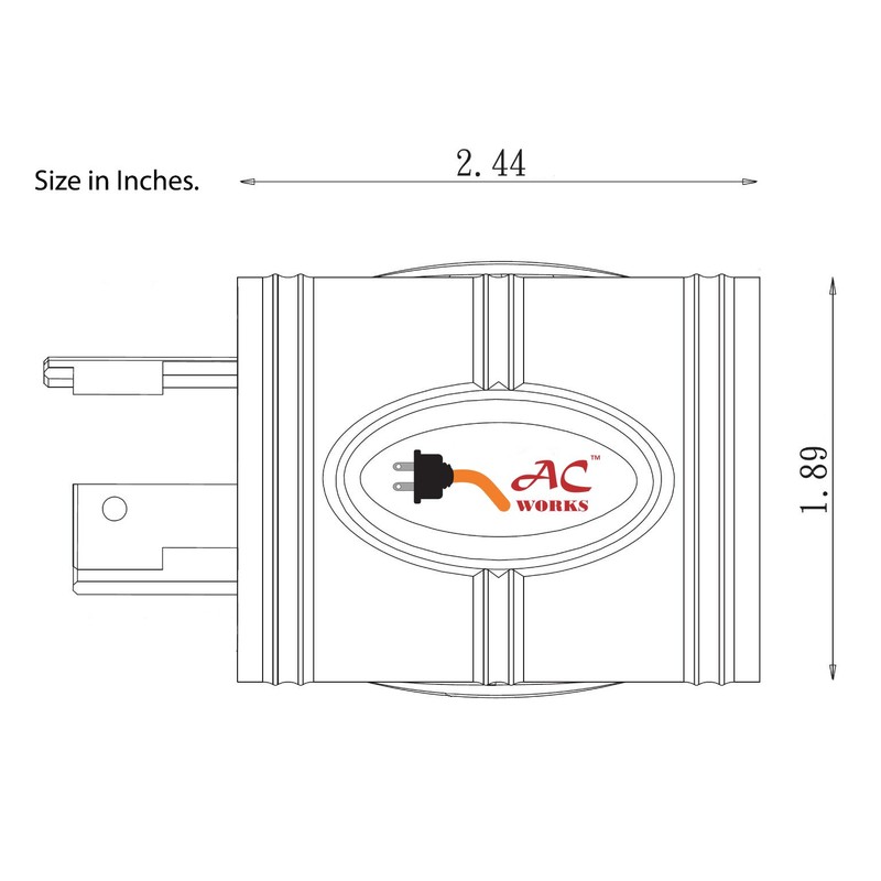 AC WORKS Shore Power Adapters (L5-20 20A Locking to 15/20A