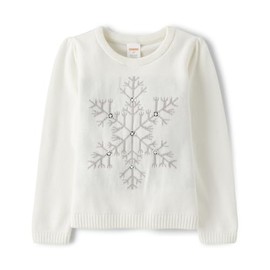 Gymboree Girls And Toddler Long Sleeve Sweater, Silver Snowflake, 8 US