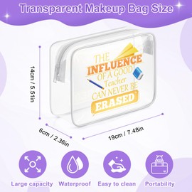 Teacher Appreciation Gifts for Women Clear Makeup Bags with Zipper Thank You Gifts for Teacher Coworkers Teacher's Day Gift Cosmetic Travel Bag Organizer Back to School Gifts for Teachers