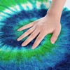 Tie Dye Bath Rug Boho Trippy Swirl Non Slip Bath