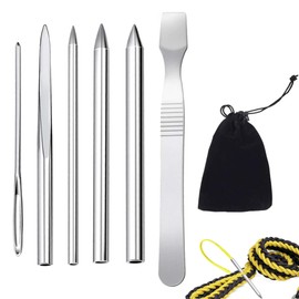 6PCS Paracord Needles Versatile Stainless Steel Paracord Needle Set Portable Paracord Stitching Splicing Weaving Set for DIY Craft Paracord Bracelets Weaving Laces Strings Clothing Decoration