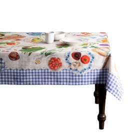 Maison d' Hermine Tablecloth 100% Cotton 140cmx180cm Washable Square Table Cover Decorative Easter Tablecloths for Dining, Buffet Parties & Camping, Gourmand - Spring/Summer