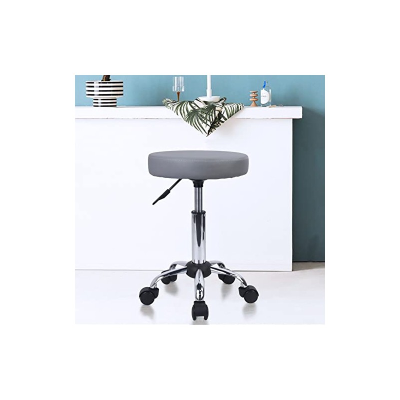 FURWOO Adjustable Desk Stool Chair Small Rolling Stool with Wheels