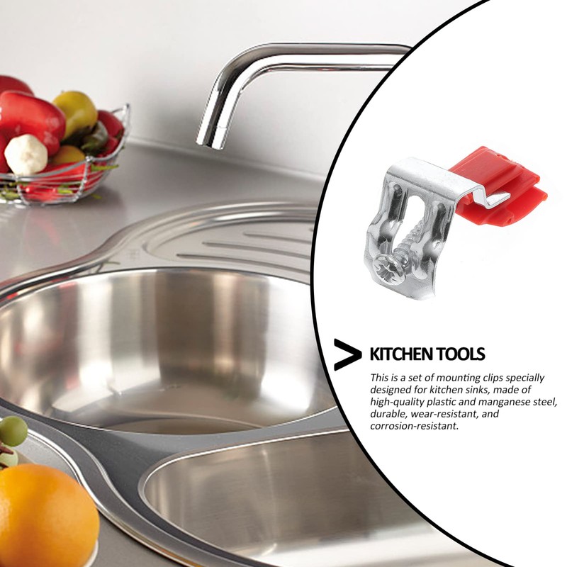 VILLCASE Kitchen Sink Mounting Brackets Kitchen Fixing Clamps Sink Brackets
