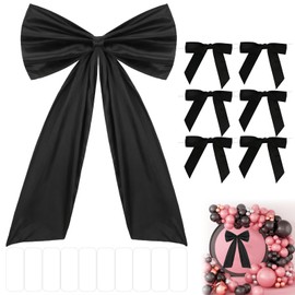 Large Satin Black Bow. Bow Wall Decor, Bright and Shiny, Not Easy to Deform for Home Decoration, Bridal Shower, Engagement Celebration, Baby Baptism (41.34 × 25.59 Inches)