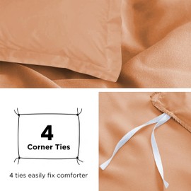 MOONLIGHT20015 Twin Duvet Cover Set Peach - Soft Double Brushed Microfiber 2 Pieces with Button Closure, 1 Duvet Cover Twin 68x90 and 1 Pillow Sham