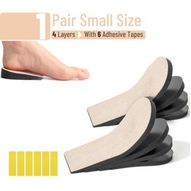 DR. JK- Adjustable Heel Lifts for Women and Men, 1 Pair, 4 Layers, Medium Size, Beige, Shoe Lifts for Uneven Legs