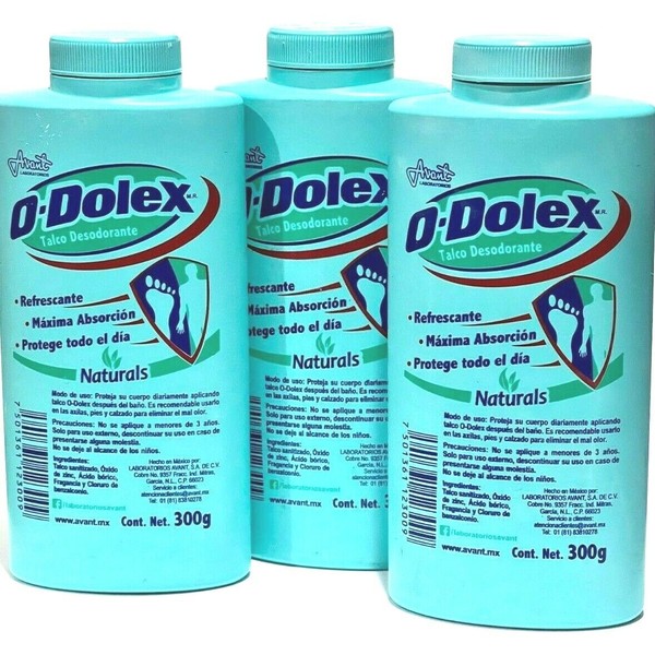 O-DOLEX NATURALS Deodorant Talcum Powder 300 gr Feet & Body 3 Talcum