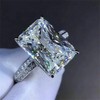 Fashion Zircon Ring 925 Sterling Silver CZ Ring Princess Cut