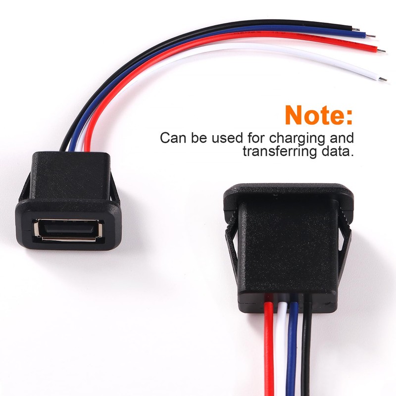 KUOQIY 6 Pieces 3A 4-Pin USB Socket, Quick Charge Type