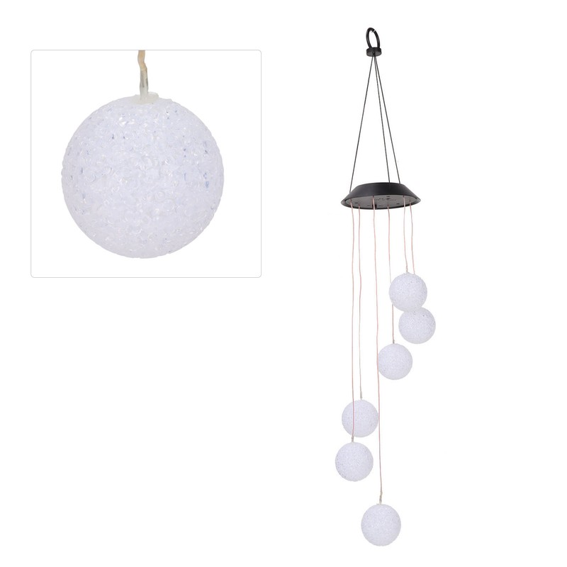 Solar Crystal Ball Wind Chimes Light 100LM IP45 Waterproof Decorative