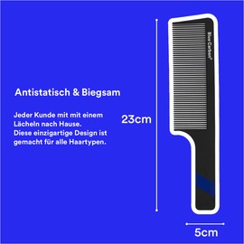 Blue Carbon® Clipper Comb - Hair Cutting Comb - Hair Comb Men - Hairdressing Comb Professional - Hairdresser - Shatterproof Carbon Comb - Barber Comb - Hair Comb