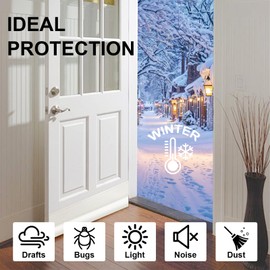 EGUARTE Door Draft Stopper 37 Inch Adjustable One Sided Door Draft Blocker,Weather Stripping Door Seal Strip,Door Sweep for Bottom of Door,Front Door Draft Guard,Fit for Interior/Exterior Doors,White
