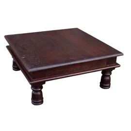 GURU SHOP Small Table, Flower Bench, Coffee Table, Side Table, Coffee Table, Model 1, Brown, 17 x 38 x 38 cm, Coffee Tables & Floor Tables
