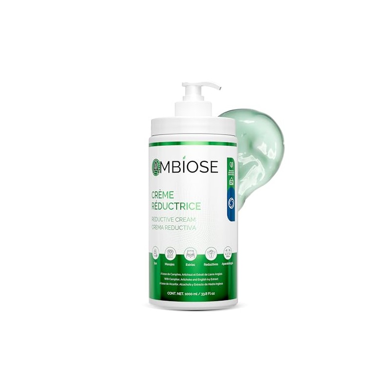 Crema Reductiva Ambiose 1000 ml, Elimina Grasa, Reduce Medidas, Tonifica