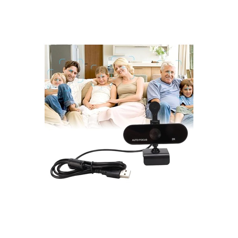 Rosvola Webcam 2K Cámara Web 5MP con Micrófono para Ordenador