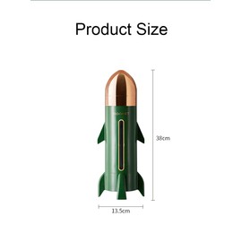 Hosoncovy Rocket Shape Disposable Paper Cup Dispenser Wall Mounted Cup Storage Disposable Cup Holder with Tea Bag Storage Box for Home Office (Green)