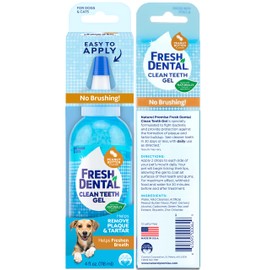 Fresh Dental Dog Toothpaste for Teeth Cleaning, Dog Breath Freshener, Easy Plaque & Tartar Remover Gel, No Toothbrush Needed, Effortless Dental Care, Tasty Peanut Butter Flavored Toothpaste, 4oz.