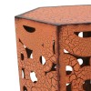 Accent Contemporary Outdoor Hexagonal Antique Orange Iron Accent Tables (Set