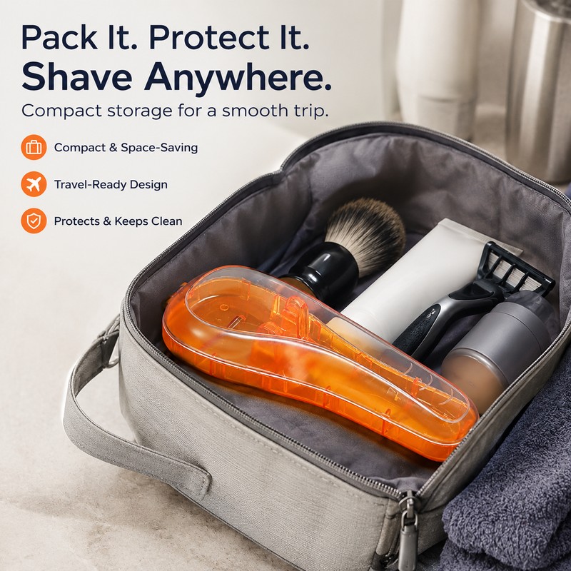 Portable Razor Storage Case for Travel – Ventilated Plastic Shaver
