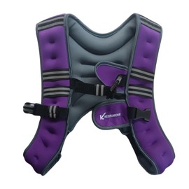 KEEP2MOVE Weighted Vest for Men, Women and Kids, 6lb/12lb Weight Vest with Reflective Stripe for Workout, Strength Training, Running, Fitness, Walking, Jogging (12 LB - Purple/Gray)