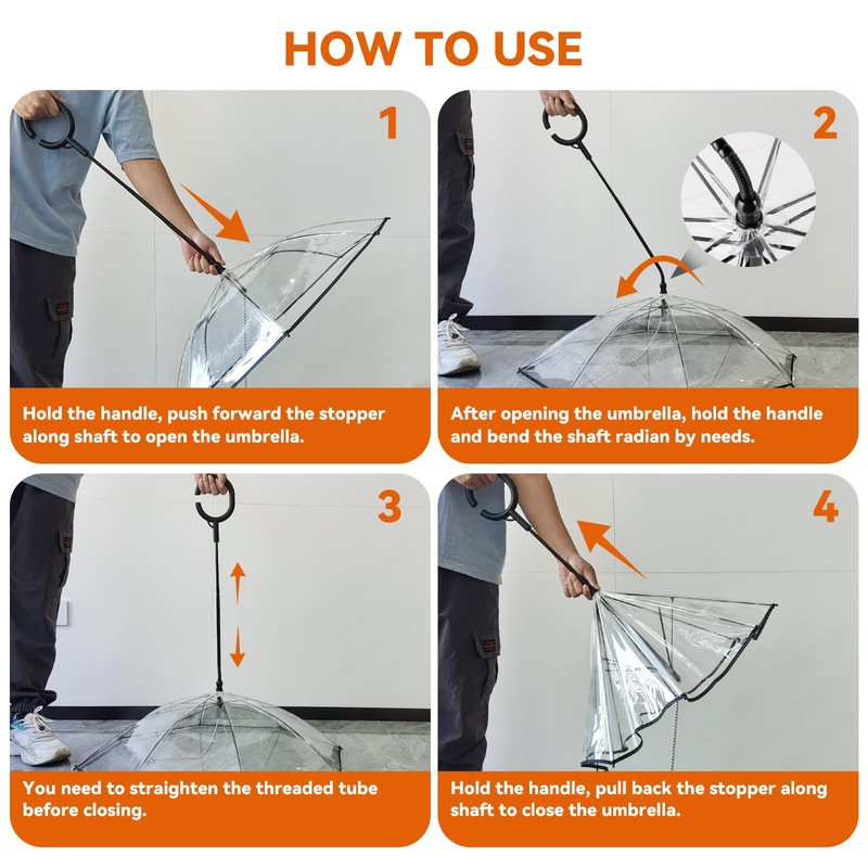 LESYPET Dog Umbrella for Small Dogs, Clear Puppy Umbrella with