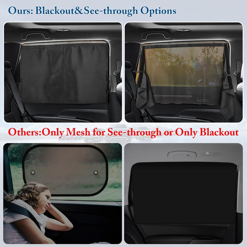 Car Window Shades, [2025 Updated] 2 Pack Car Sun Shade