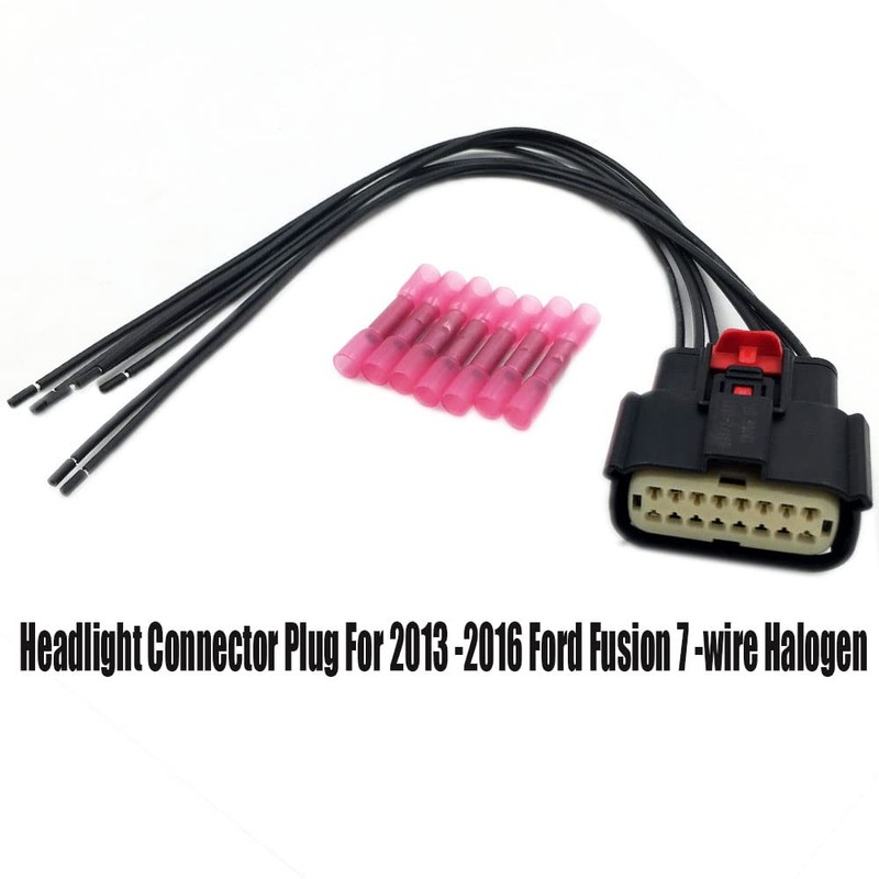 LIZAPUS Headlight Connector Plug Harness Repair Pigtail Compatible with Ford