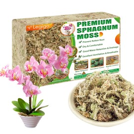 Legigo 14OZ Premium Sphagnum Moss for Plants- 16QT Natural Succulent Carnivorous Plant Moss Dried, Long Fiber Orchid Moss for Orchid Repotting Succulent Sarracenia Potted Plants Gardening and Reptiles