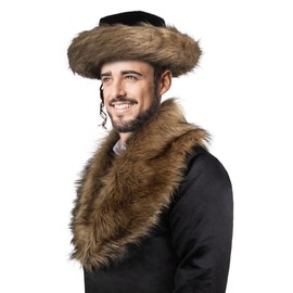 Dress Up America Raised Kippah Shtreimel Hat - Jewish Purim Hat - Costume Hasidic Rabbi Headgear