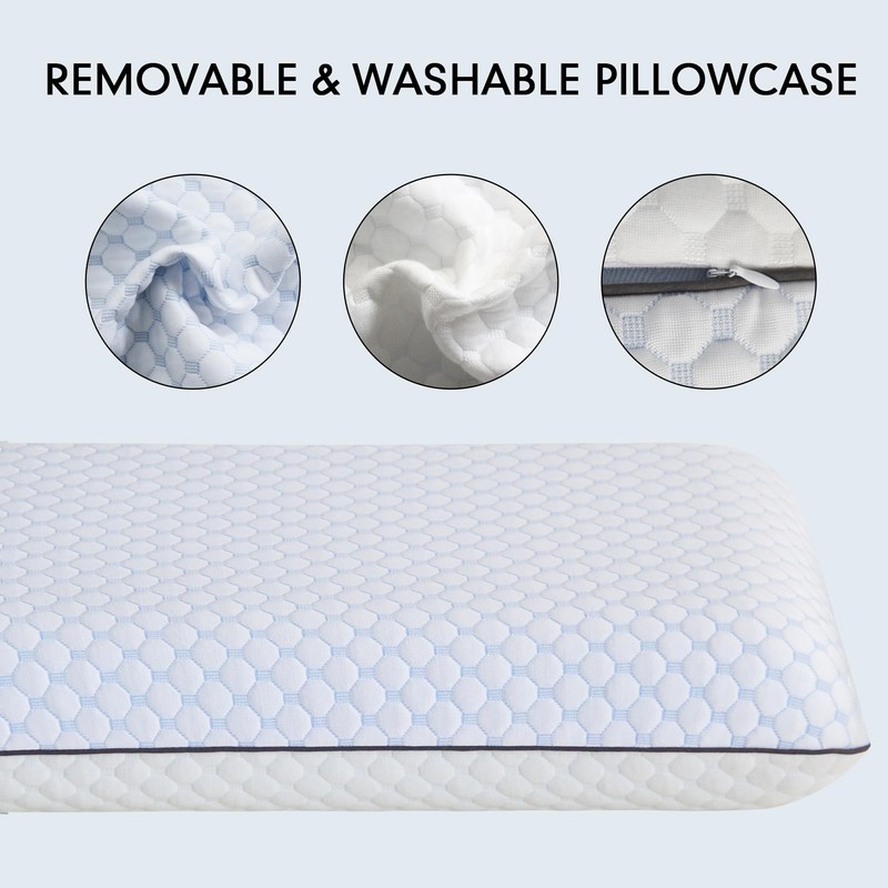 Okao Home Goods Memory Foam Pillow, Standard Ventilated Bed Pillow