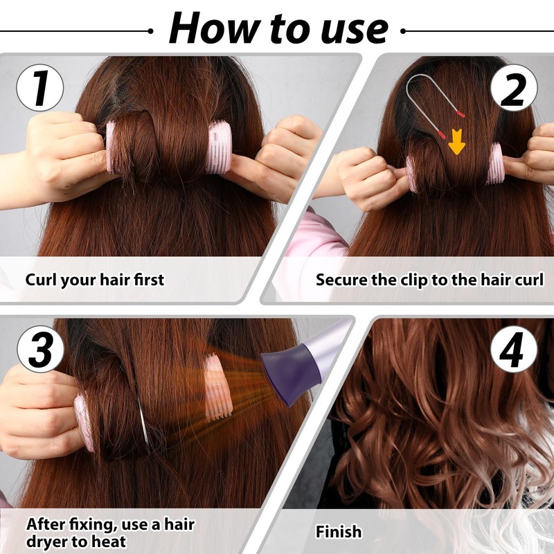 24 Pcs Hot Curler Clips Replacement Kit,3 Sizes Hot Curler