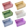 MEELYHOME Plastic Baskets Foldable Desk Crates Storage Box Stackable Table