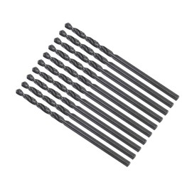 CoCud 6542 High Speed Steel Twist Drill Bits, 2.1mm Diameter 49mm Length, Black Oxide Straight Twist Jobber Drill Bit - (Applications: for Metal Woodwork Plastic Aluminum), 10-Pieces