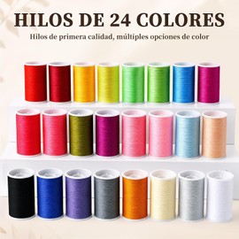 106 Piezas Kit de Costura. Kit de Costura Profesional Portátil, con 24 Colores de Hilo, Agujas, Tijeras, Accesorios de Costura, para Reparaciones de Ropa de Emergencia, Reparación del Hogar