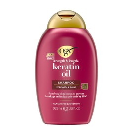 OGX Keratin Oil Shampoo (385 ml), Strengthening Anti-Hair Breakage Shampoo Proven to Prevent Hair Breakage and Reduces Split Ends by up to 80%*, Hair Care Shampoo with Keratin Oil for Damaged Hair