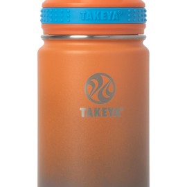 Takeya Actives Water Bottle with Straw Lid - Durable & Easy-Care Water Bottle with Stainless Steel Insulation - BPA-Free Lid with Carry Handle & Straw - Dishwasher-Safe - 18 oz, Ombre Awestruck