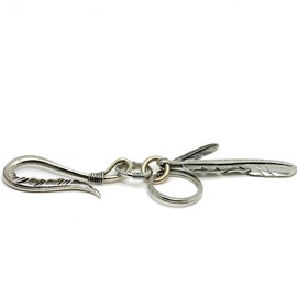[Silver One] 2 Feather Native Series Keychain Men's Ma [Antique Silver]