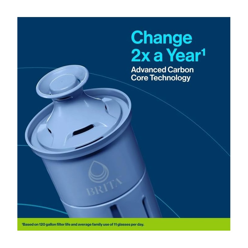 Brita Large 10 Cup Pacifica White Water Filter Pitcher with